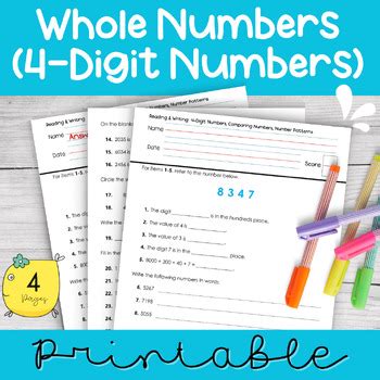 5. Reading and writing 4 digit numbers .